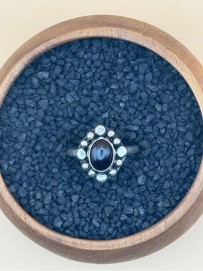 Handmade Sterling Silver Deep Red Garnet Cabochon Ring SIZE US 5